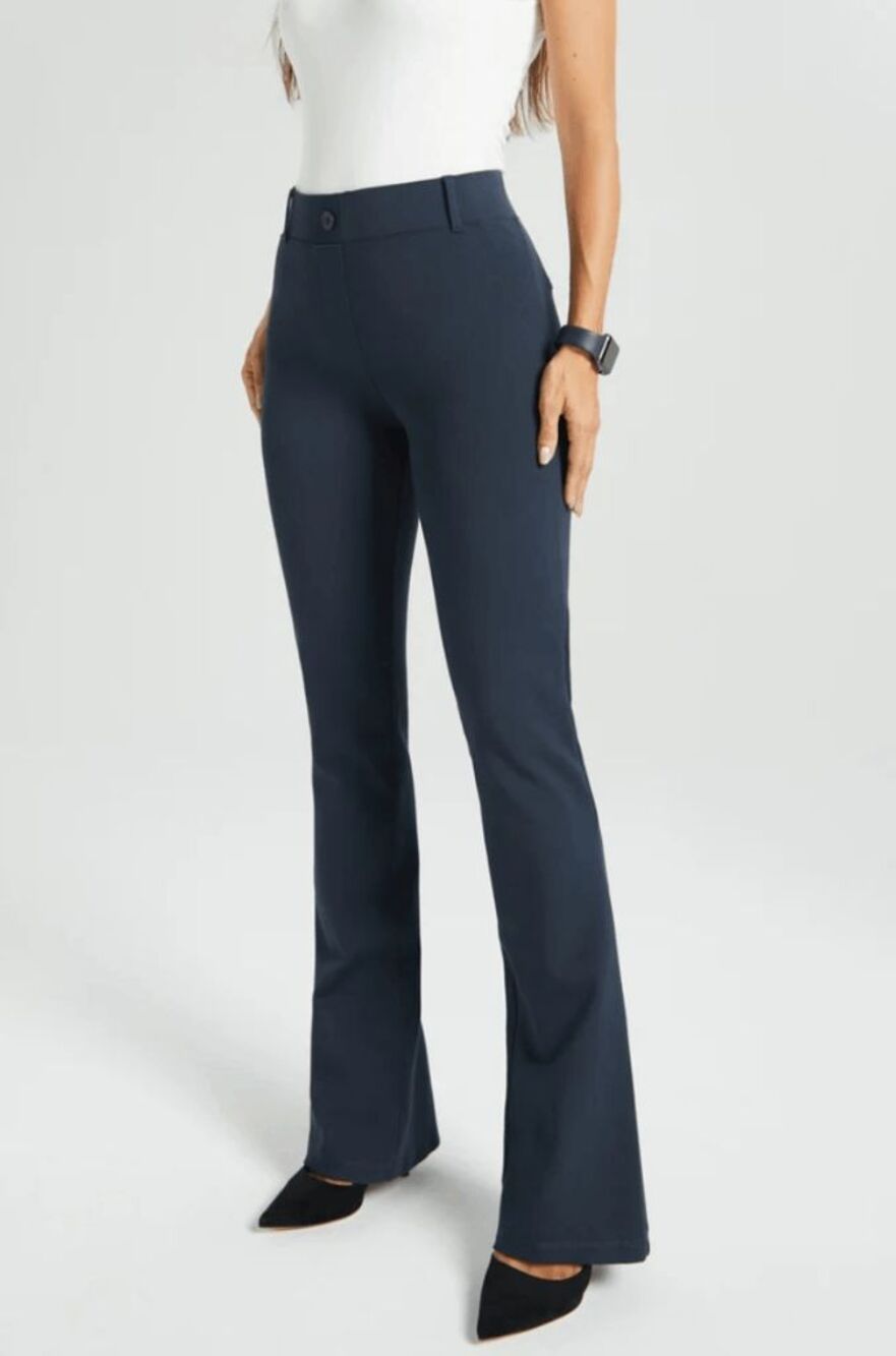 New Betabrand Navy Bootcut Classic Dress Pant Yoga Pants Medium Short Petite
